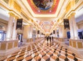 People in hall of Venetian Macao hotel and casino resort in Macau Royalty Free Stock Photo