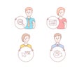 Data analysis, Quick tips and Website statistics icons. Share idea sign. Vector