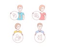 Idea, User and Edit user icons. Sign out sign. Professional job, Project manager, Profile data. Logout. Vector