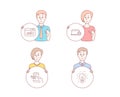Web traffic, Notebook service and Education icons. Idea sign. Website window, Computer repair, Quick tips. Vector