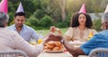 People, hand holding and pray at table for food as family or meal gratitude or religion, support or thankful. Men, women Royalty Free Stock Photo