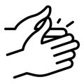 People handclap icon outline vector. Encourage applause Royalty Free Stock Photo