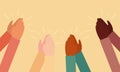 People hands clapping. Cheering hands, ovation and business success vector concept. Illustration of applause hand, clapping ovatio