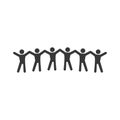 People hands holding hands icon, round dance, people uniting. Vector