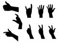 People Hands Silhouettes Set Royalty Free Stock Photo