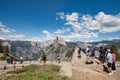 Half Dome in Yosemite behind the touristic trail 