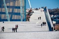 People hanging around in Opera house in Oslo Royalty Free Stock Photo