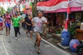 People are happy and excited to take part in a running competition