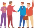 People have business meeting discussion. Partners shaking hands after signing contract, agreement Royalty Free Stock Photo