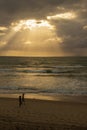 People have fun at brazilian sunrise beach Royalty Free Stock Photo