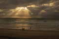 People have fun at brazilian sunrise beach Royalty Free Stock Photo