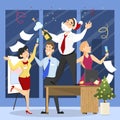 People have fun on the office christmas party Royalty Free Stock Photo