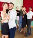 People having dancing class in studio Royalty Free Stock Photo