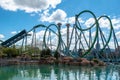 People having fun amazing The Incredible Hulk roller coaster at Universals Islands of Adventure 128 Royalty Free Stock Photo