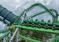 People having fun amazing The Incredible Hulk rollercoaster , during vacation summer at Island of Adventure 4.