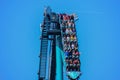 People having fun amazing Mako roller coaster at Seaworl. 4 Royalty Free Stock Photo