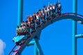 People having fun amazing Mako rollercoaster at Seaworld Theme Park 11