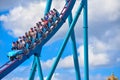 People having fun amazing Mako rollercoaster at Seaworld Theme Park 6