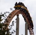 People having fun amazing roller coaster during vacation Royalty Free Stock Photo