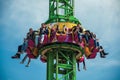 People having fun on amusement park