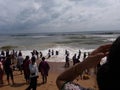 People having fun on the beach,  at Puri beach at Orissa, India Royalty Free Stock Photo