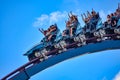 People having fun extreme roller coaster ride. at Seaworld in International Drive area 12 Royalty Free Stock Photo