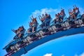 People having fun extreme roller coaster ride. at Seaworld in International Drive area 12 Royalty Free Stock Photo