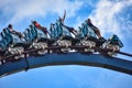People having fun extreme roller coaster ride. at Seaworld in International Drive area 4 Royalty Free Stock Photo