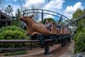 People having fun Flight of the Hippogriff roller coaster at Universals Islands of Adventure 144. Royalty Free Stock Photo