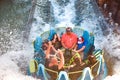 People having fun river attraction ride Infinity Falls at Seaworld Marine Theme Park 3 Royalty Free Stock Photo