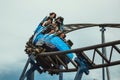 People having fun on a roller coaster Royalty Free Stock Photo