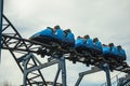 People having fun on a roller coaster Royalty Free Stock Photo