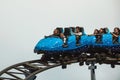 People having fun on a roller coaster