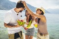 People having fun in summer vacation - Travel, friendship, holidays and youth lifestyle concept Royalty Free Stock Photo