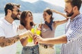 People having fun in summer vacation - Travel, friendship, holidays and youth lifestyle concept Royalty Free Stock Photo