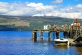 People having fun on a sunny day at the Luss Pier, Loch Lomond, Argylle and bute, Scotland, 21 July, 2016