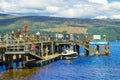 People having fun on a sunny day at the Luss Pier, Loch Lomond, Argylle and bute, Scotland, 21 July, 2016 Royalty Free Stock Photo