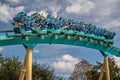 People having fun terrific Kraken roller coaster at Seaworld  3 Royalty Free Stock Photo