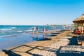 People Having Fun In Water And Relaxing In Mamaia Beach Resort At The Black Sea In Romania Royalty Free Stock Photo