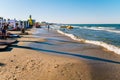 People Having Fun In Water And Relaxing In Mamaia Beach Resort At The Black Sea In Romania Royalty Free Stock Photo