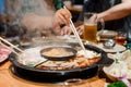 People having a hot pot Royalty Free Stock Photo