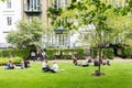 People having lunchhour outdoors in London, UK Royalty Free Stock Photo