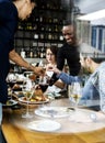 People having meal together in the restaurant