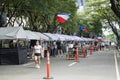 People is having Octorber Festival along Paseo de Roxas street in Makati, Manila Royalty Free Stock Photo