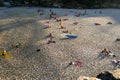 People having sunbath in the evening sunlight on Tamarama beach