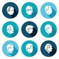 People head Icons Set. Vector Illustration.