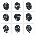 People head Vector Icons Set