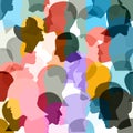 People heads. Color stylized people pattern, background. Vector illustration Royalty Free Stock Photo