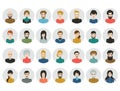 People heads icons. Face avatar. Man, woman in flat style