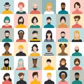 People heads icons. Face avatar. Man; woman in flat style. Vector Royalty Free Stock Photo